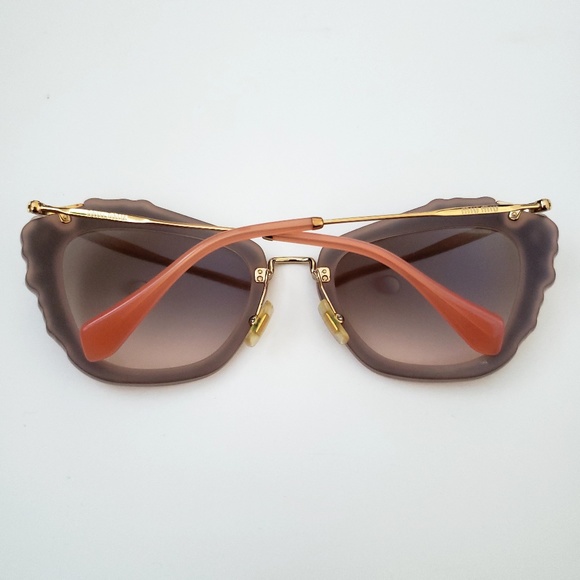 Miu Miu Sunglasses SMU04Q Cat Eye Rose Gold & Rhinestone main image 4